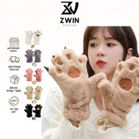 Bao Tay Gấu ❤️ Găng Tay Mùa Đông Hình Móng Vuốt Lót Lông Mùa Đông Ấm Áp Form Unisex N206 - Zwin