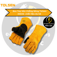 Bao Tay Hàn Chống Nóng cao cấp Tolsen 45026- chất liệu da bò sử dụng cho công nhân hàn công nghiệp