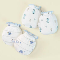 Bao tay sơ sinh thun 2 đôi Animo I0122022 (NB,Xanh)