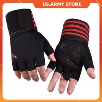 Bao Tay Tập GYM Nam Nữ, Găng Tay Hở Ngón Tập Xà Đơn Nam Nữ US ARMY Đệm Chống Trượt, Mỏng Nhẹ