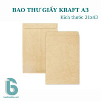 [BAO THƯ A3] COMBO 100 BAO THƯ GIẤY KRAFT VIỆT/ NHẬT A3 (31X43CM) NẮP NGANG | ĐỰNG HỒ SƠ | KHÔNG KEO NẮP - BAOBIONLINE