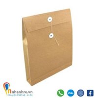 Bao thư giấy kraft A4 , combo 50, 100 bao thư giấy xi măng dây quấn (có đáy), giá rẻ, chất lượng - INNHANHRE