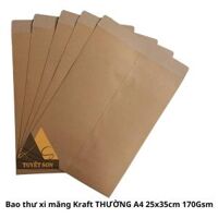 Bao thư xi măng Kraft THƯỜNG A4 25x35cm 170Gsm                         &nbsp(&nbspMàu đậm hơn, bề mặt nhám hơn&nbsp)