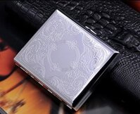 Bao thuốc lá Kuboy KC1-15 inox 430 mạ chrome hoa văn sóng cuộn