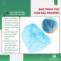 Bao trùm tóc con sâu Medipro 100 cái/túi - Nón trùm tóc con sâu