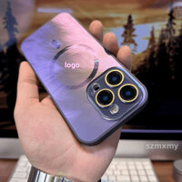 Bảo Vệ Ống Kính Pha Lê AG Nano Họa Tiết Lông Vũ Cho IPhone 16 15 14 13 12 11 Pro Max 16Pro Ốp điện thoại Chống Rơi Laser Gradient