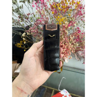 Bao Vertu Signature S da Cá Sấu Bóng Kính cao cấp, Logo Bạc nguyên khối