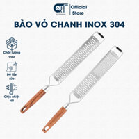 Bào Vỏ Chanh, Phô Mai, SoCola, Cùi Dừa, Gừng Inox 304, Cỡ Vừa, Lemon Grater & Zester, Cán Gỗ - QT KITCHENWARE