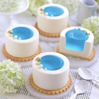 Baoermeike Flat Tròn Chậu Hoa Hình Trụ Vuông Dải Dài Rãnh Bánh Mousse Khuôn Silicon