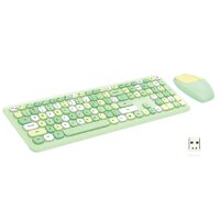 Baoniu Retro Wireless Colorful Keyboard and Mouse Combo, Bluetooth Connection with USB Receiver, Stylish Valentine‘s Day Typewriter Optical Mouse f...
