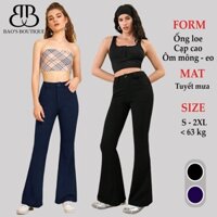 BAO'S Quần tây ống loe lưng cao 1 cúc (CÓ BIGSIZE) đi học đi làm công sở tôn dáng cạp cao ống rộng