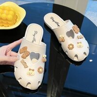 Baotou Nửa Dép Ngoài Trời Mặc Nữ Trong Nhà Chống Trơn Trượt Hợp Thời Trang Dép Dép Bố Mẹ-
