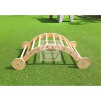 Bập bênh gỗ, thang leo gỗ kết hợp chuyển đổi thành xe ô tô tập đi cho bé