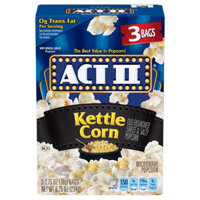 Bắp (Ngô) Nổ Lò Vi Sóng ACT II Kettle Corn Microwave Popcorn, Hộp 3 Túi 78g (2.75 Oz.), 234g (8.25 Oz.)