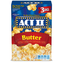 Bắp (Ngô) Nổ Lò Vi Sóng ACT II Butter Microwave Popcorn, Hộp 3 Túi 78g (2.75 Oz.), 234g (8.25 Oz.)
