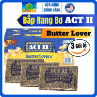 Bắp nổ lò vi sóng ACI II - Butter Lover 93g - Bắp rang bơ, không ngọt, thơm bơ, bắp mỹ rang bơ - 3 gói lẻ