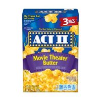Bắp Rang Bơ Xem Phim, Microwave Popcorn, Movie Theater Butter, 3 Gói, 8.25 oz (234g) - ACT II