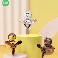 bapandfriends_Holder thơm gắn thông gió xe hơi nhân vật đội nón lái máy bay L.ine ( kèm 2 lõi thơm )