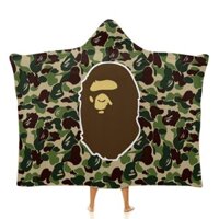 Bape Áo hoodie lông cừu san hô Váy ngủ hoạt hình Bộ đồ ngủ Stitch Chăn