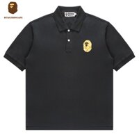 BAPE Áo polo Tay Ngắn Có Cổ Họa Tiết Đầu Vượn Dành Cho Nam Giới