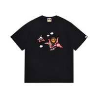 Bape × BABY MILO 22 Áo thun in họa tiết khỉ chữ