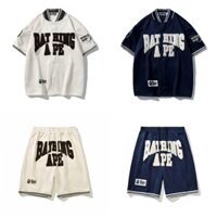 Bape Japanese Style Baseball Shirt Short Sleeve New Model Top