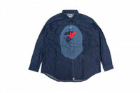 BAPE Sta ape head relaxed denim shirt