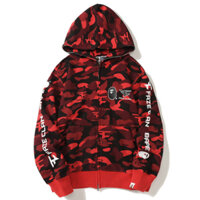 BAPE Mới Áo Khoác Hoodie Họa Tiết Rằn Ri Phối Cá Tính 0812