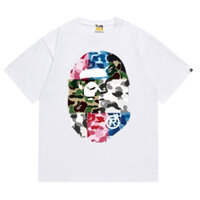 BAPE Mới Áo Thun Tay Ngắn Họa Tiết Rằn Ri Cổ Điển Cho Nam Và Nữ