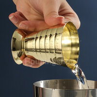 Bar Cocktail Jigger Đôi Trong Suốt Thép Không Gỉ PC Đo Đôi Jigger Đo Bắn Kính Uống Tinh Thần Đo Cốc Cho