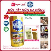 Bar Keepers Friend - Bột tẩy rửa đa năng BKF, tẩy sạch cặn canxi kính nhà tắm, đánh bóng lư đồng, kính hồ cá