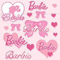 Barbie chữ cái tiếng Anh Kawoi màu hồng xe Stickers máy tính xách tay máy tính bảng vali lưu trữ hộp nước cốc không thấm