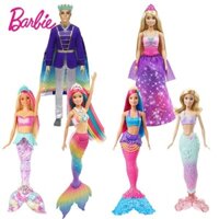 Barbie Dreamtopia cầu vồng ma thuật nàng tiên cá búp bê Dreamtopia 2 trong 1 công chúa hoàng tử thời trang biến hình búp