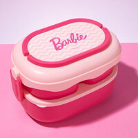 Barbie series bento box barbie powder bento box hộp cơm bột barbie hộp cơm bento hai lớp hộp cơm hộp cách nhiệt hộp cơm học sinh hộp cơm bento cho trẻ em hộp bảo quản saladd Hộp cơm hai lớp dòng Barbie 1600mL