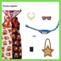 Barbie Storytelling Fashion Pack of Doll Clothes Inspired by Super Mario: Hoodie Dress & 6 Accessories Dolls, Gift for 3 to 8 Year Olds