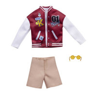 Barbie Thời Trang Búp Bê Ken Fashion Pack Varsity Jacket Shorts Sunglasses