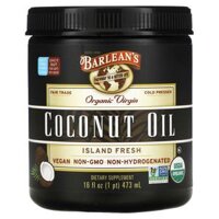Barlean’s Organic Virgin Coconut Oil Island Fresh 16 fl oz (473 ml)