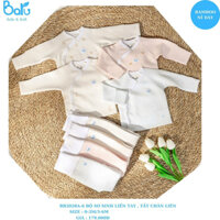 BARU - Bộ cài lệch sơ sinh liền tay quần liền tất ( 0-6m)