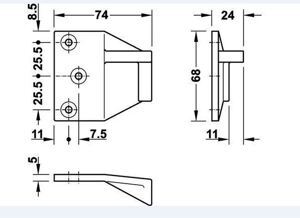 Bas chốt ngang Hafele 911.56.024