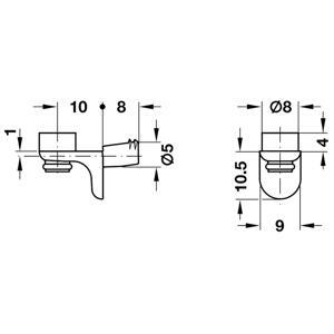 Bas đỡ kệ kính Hafele 282.24.732