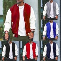 Baseball Jacket Slight Stretch Spring Jacket Autumn Jacket Color Patchwork