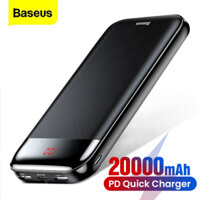 Baseus 20000mAh Power Bank Sạc nhanh cho iPhone12 11 Pro Max Xiaomi mi 20000 mAh Bộ sạc di động Powerbank USB C PD Pin ngoài