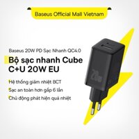 Baseus 20W PD Sạc Nhanh QC4.0 QC3.0 USB Type C Củ Sạc Cho 15 14 13 12 11 Sạc Điện Thoại Xiaomi