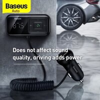 Baseus Dual USB Sạc Xe Hơi Nhanh Bluetooth Thu Bluetooth 5.0 Bộ Phát FM Mp3 Máy Nghe Nhạc Phụ Kiện Xe Hơi Bộ Không Dây 3.1A USB Radio Modulator Adapter rảnh Tay