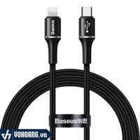 Baseus Halo LV741 | Cáp Sạc Nhanh Type-C - Lightning Chuẩn PD Cho Iphone | Có Đèn Led Báo Sạc