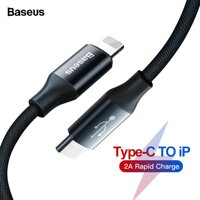 Baseus USB Loại C sang Lightning USB 2 M Dành Cho iPhone XS Max XR X 8 7 6 5 5S SE Sạc Nhanh Sạc Loại C Cáp Dữ Liệu Cho Macbook