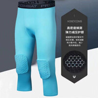 Basketball Tight Cropped Pants Knee Pad One Honeycomb Anti-Collision High Elastic Running Training Leggings Workout Clothes Basketball Men q9IN