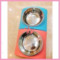 Bát Ăn cho Thú cưng bằng Inox Vỏ nhựa
