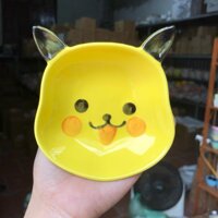 Bát Ăn Cơm , Đĩa sứ hoạ tiết màu Vàng - Pikachu mini,Bát , Đĩa sứ