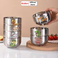 Bát ăn cơm inox 304 dành cho bé chống nóng cao cấp hình thú dễ thương - MiuMart